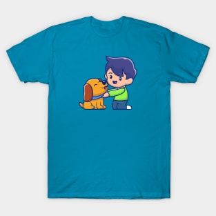 Cute boy with dog T-Shirt